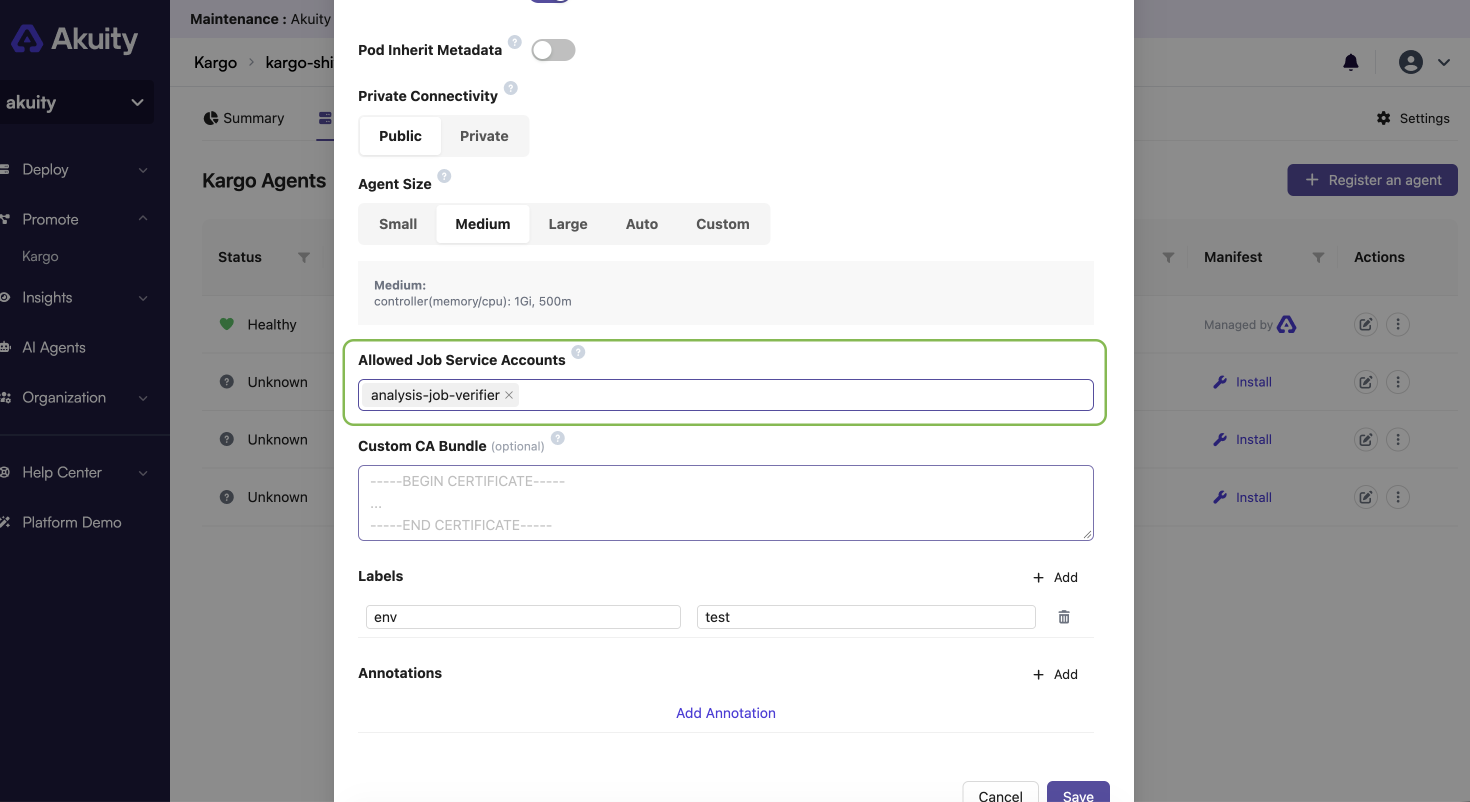 Allowed Job Service Accounts