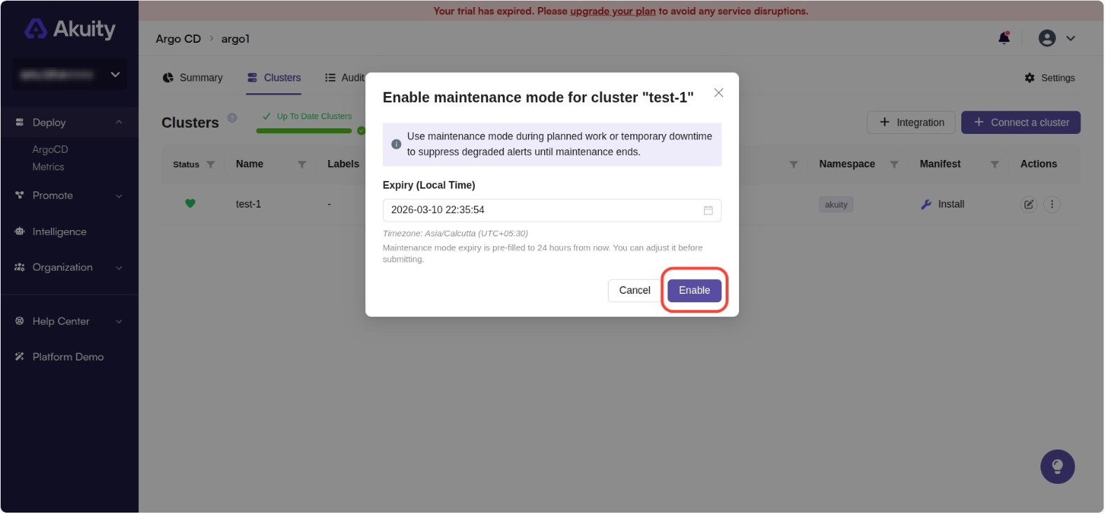 Maintenance Mode Modal