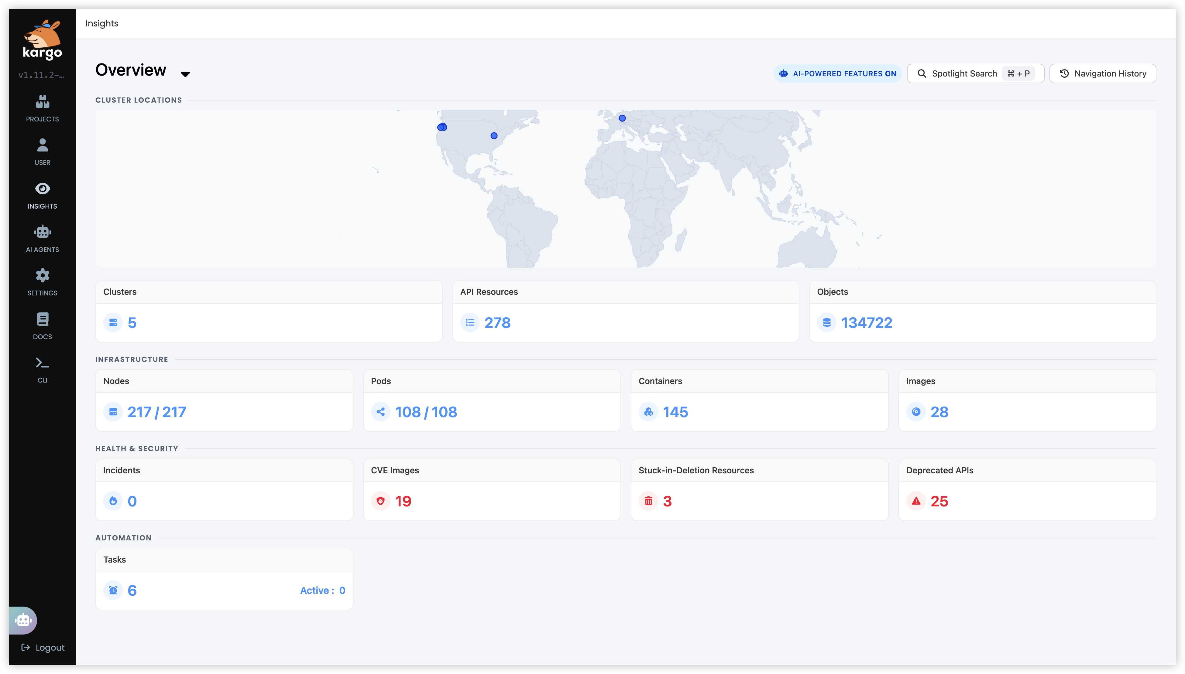 Insights overview in Kargo