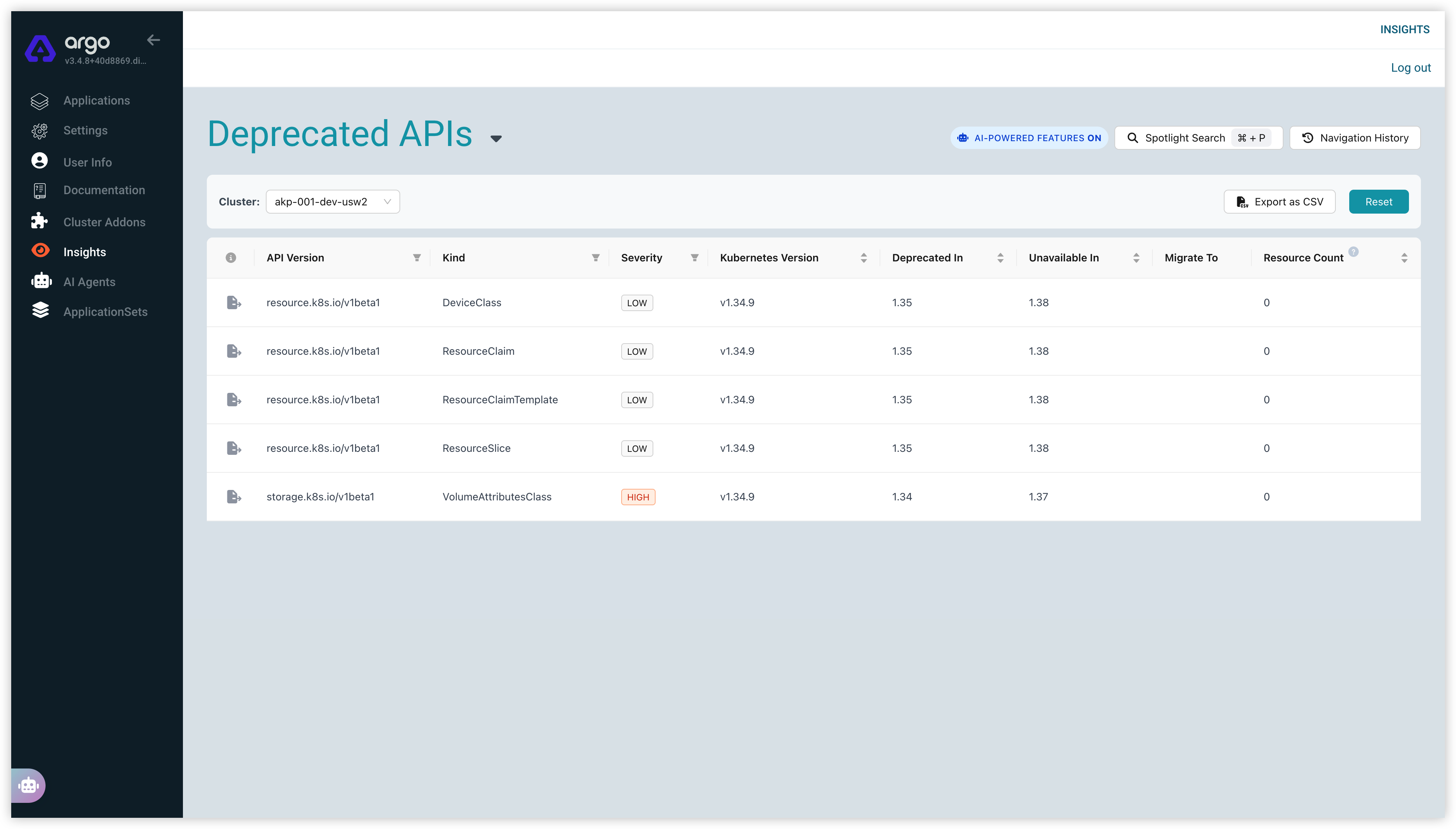 Deprecated APIs
