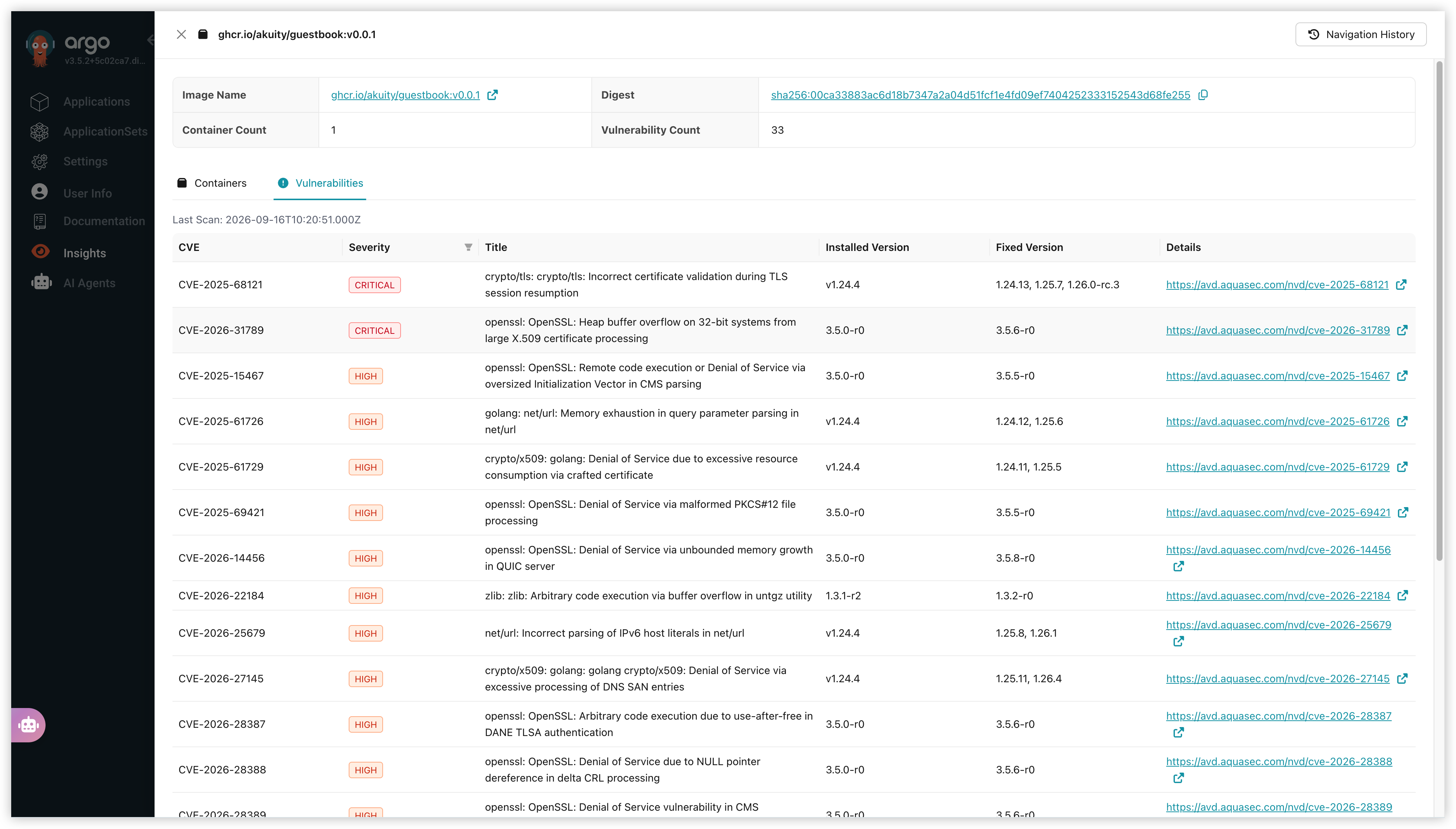 CVE Results