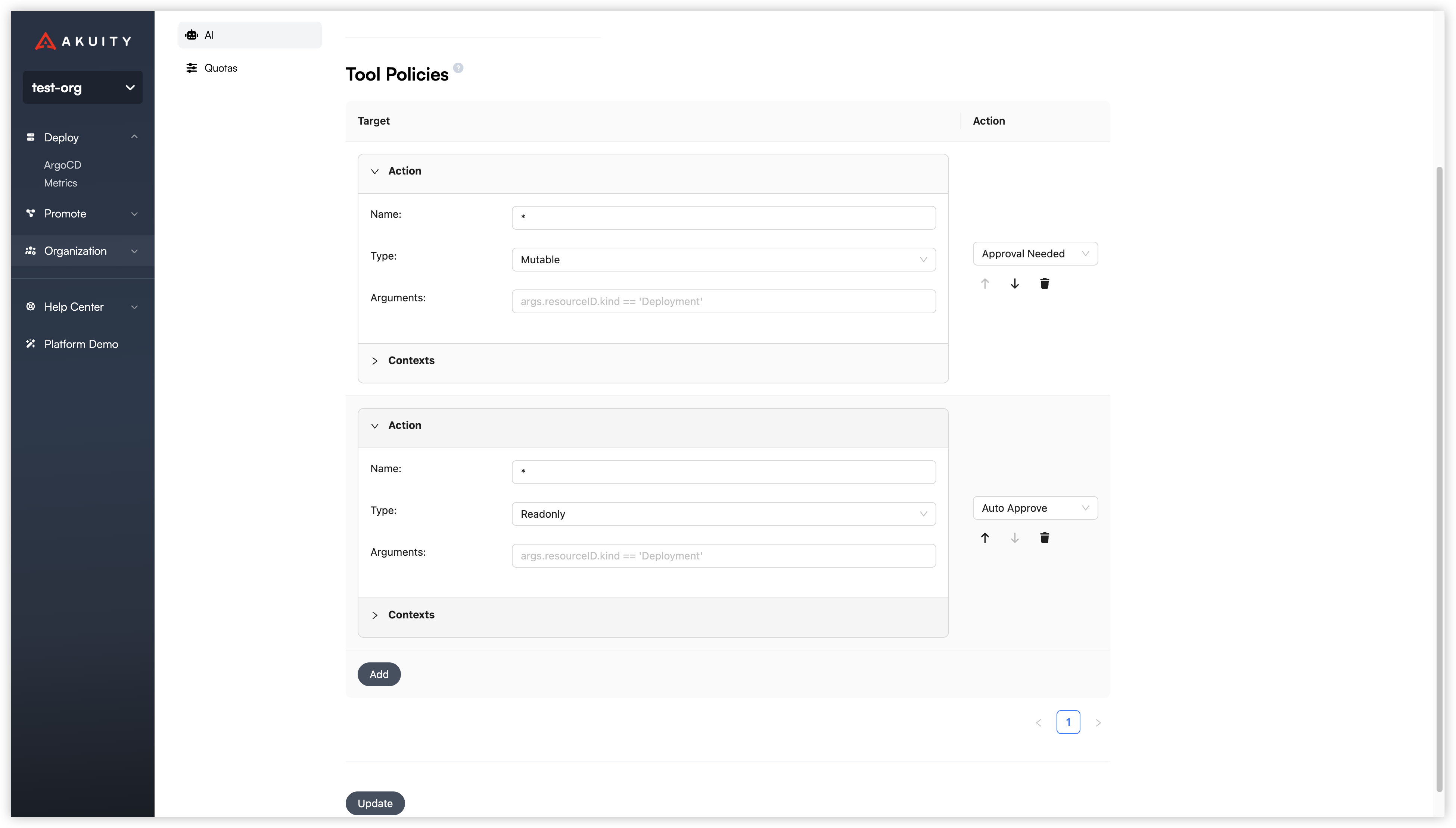 Tool policies