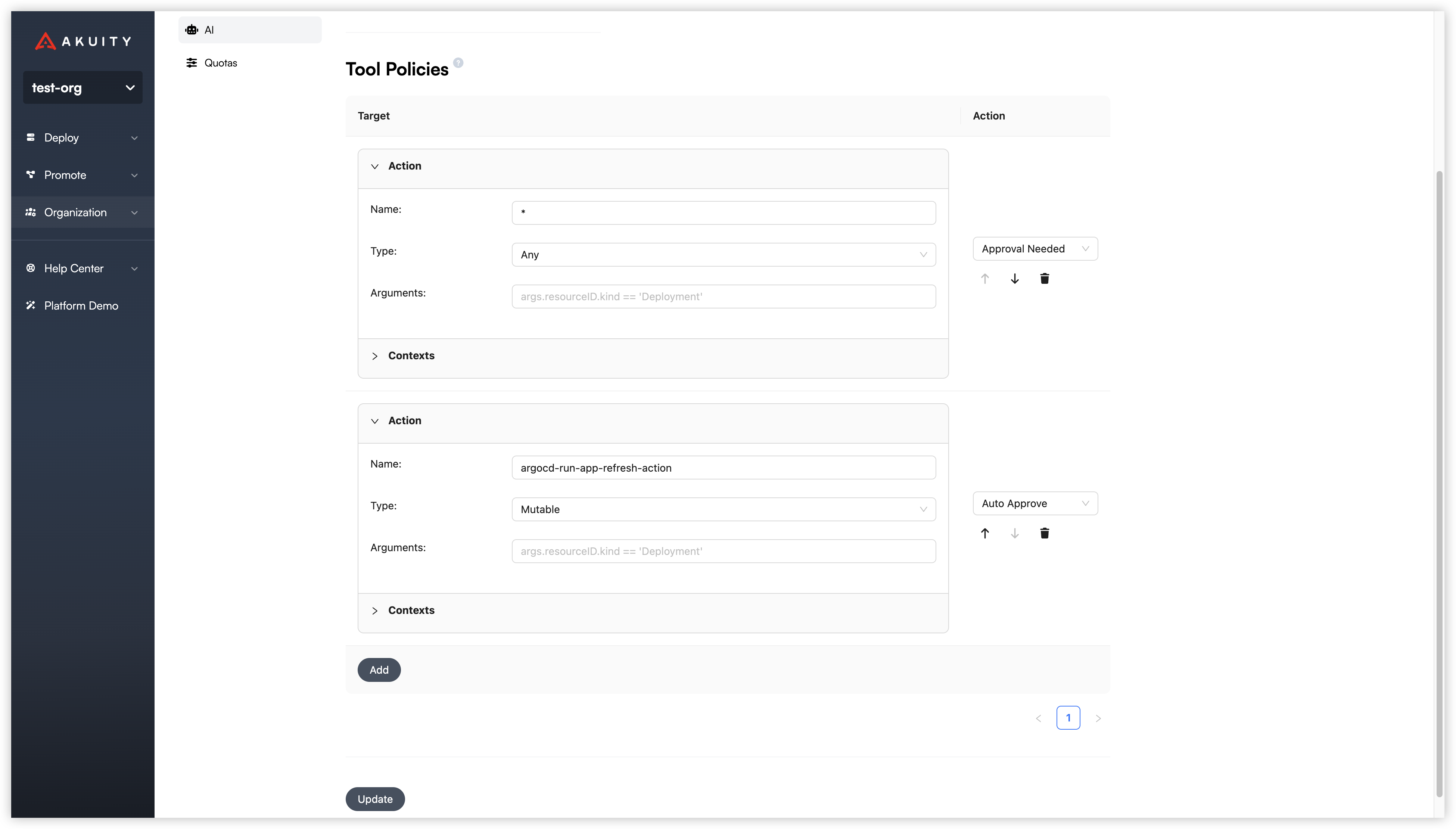 Multiple Tool Policies