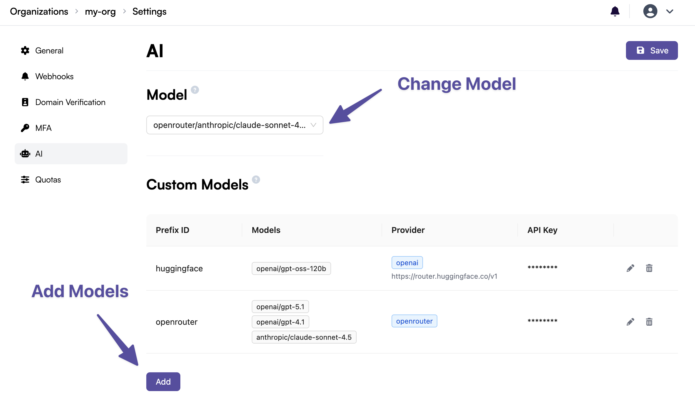 Add and Change Model