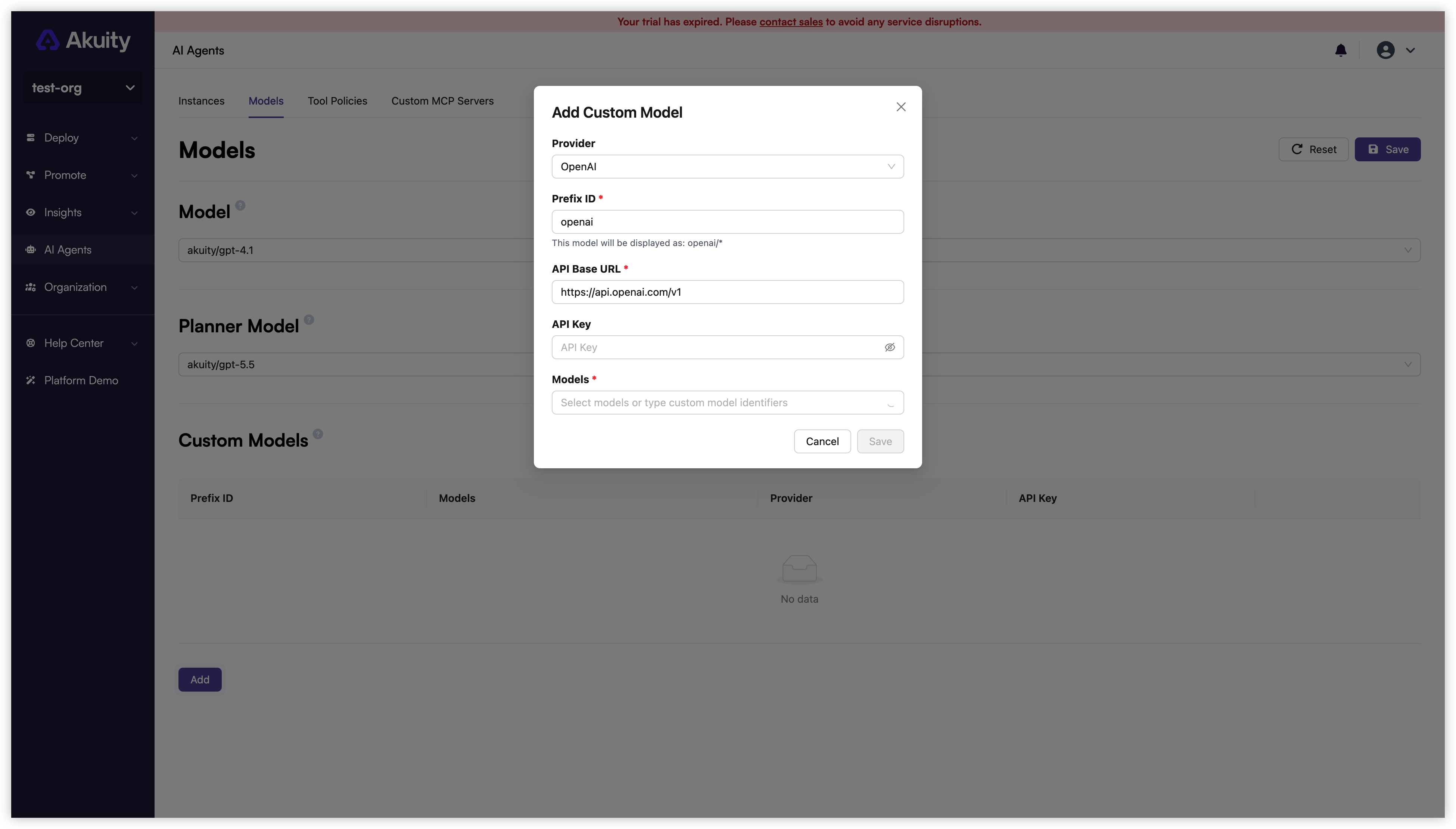 Add Custom Model