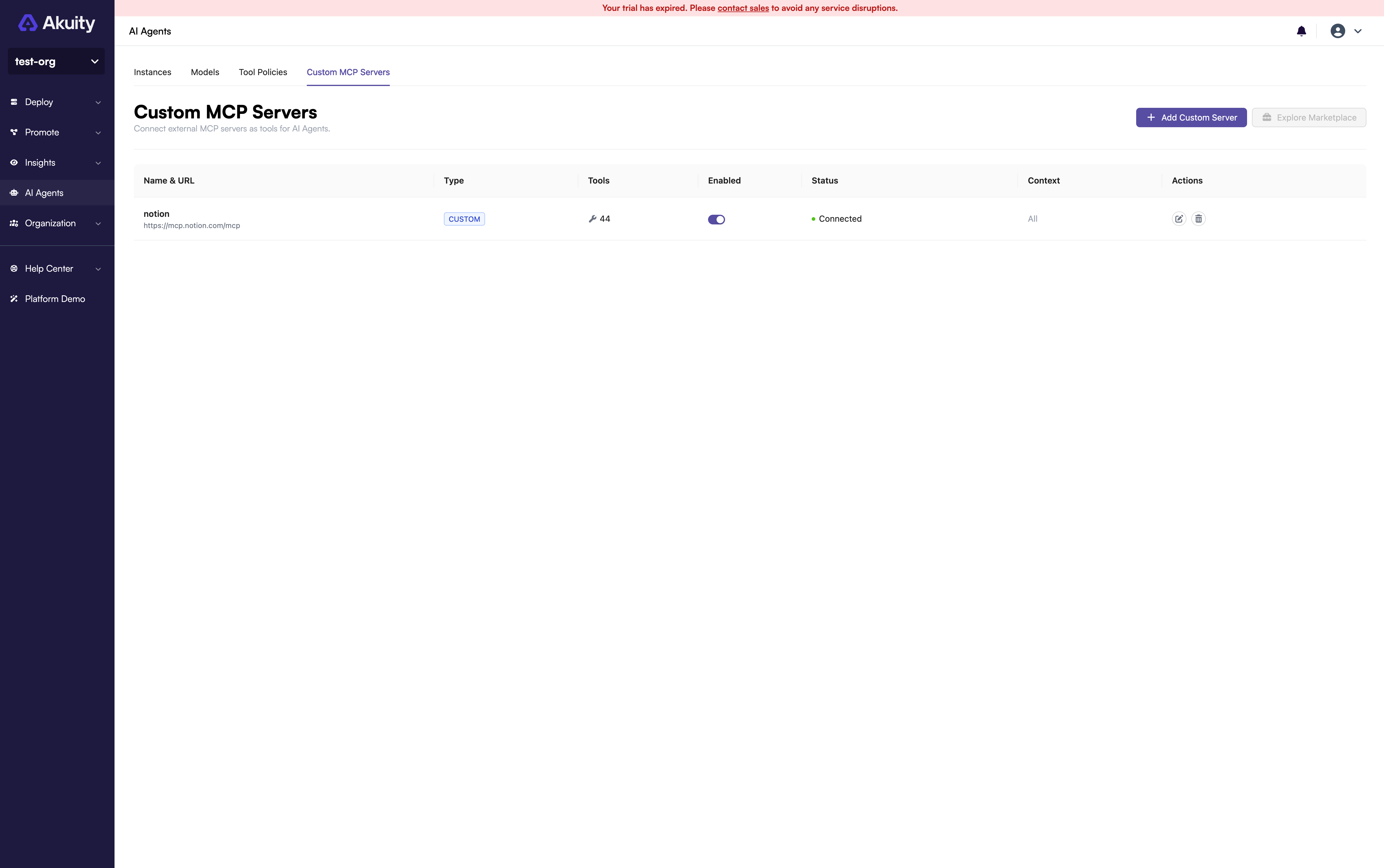 Manage Custom MCP Server