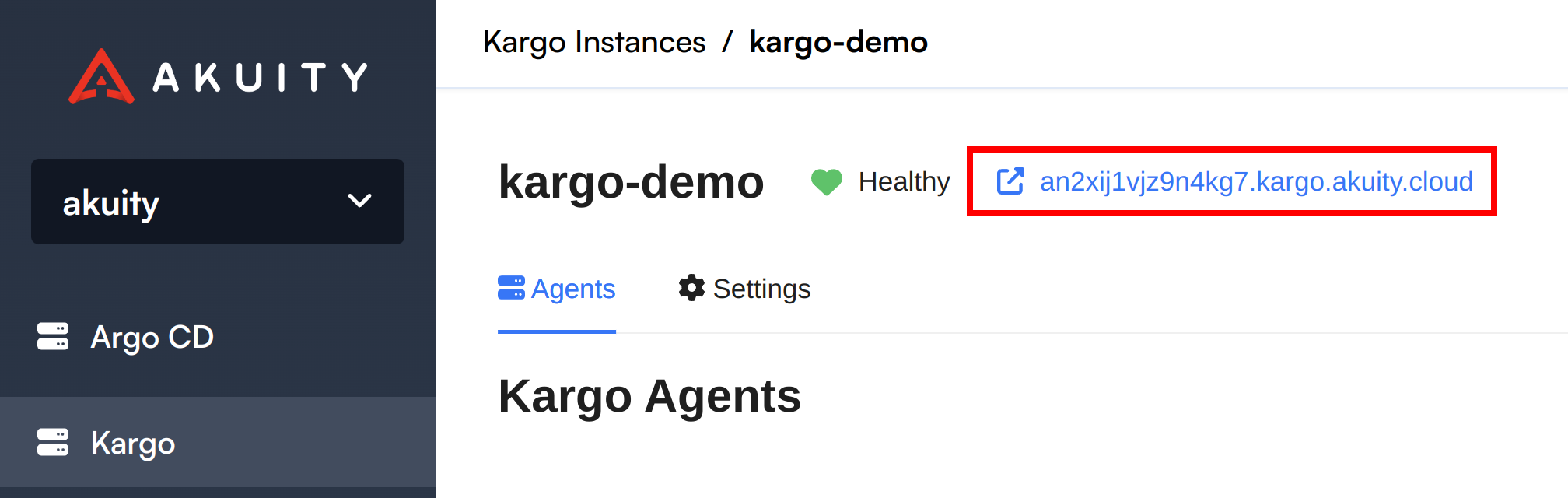 Kargo Instance URL