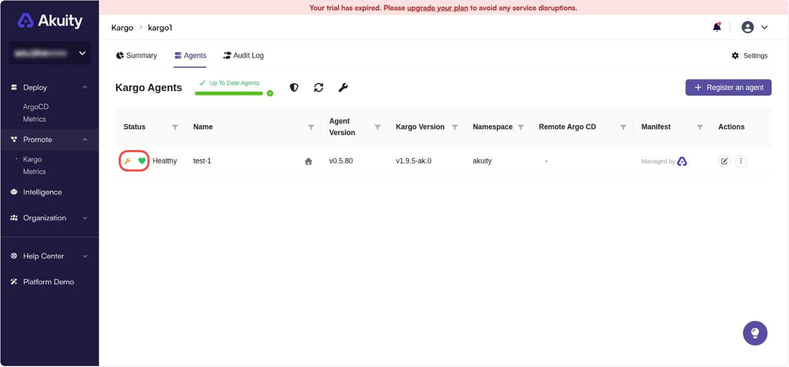 Agent in Maintenance Mode