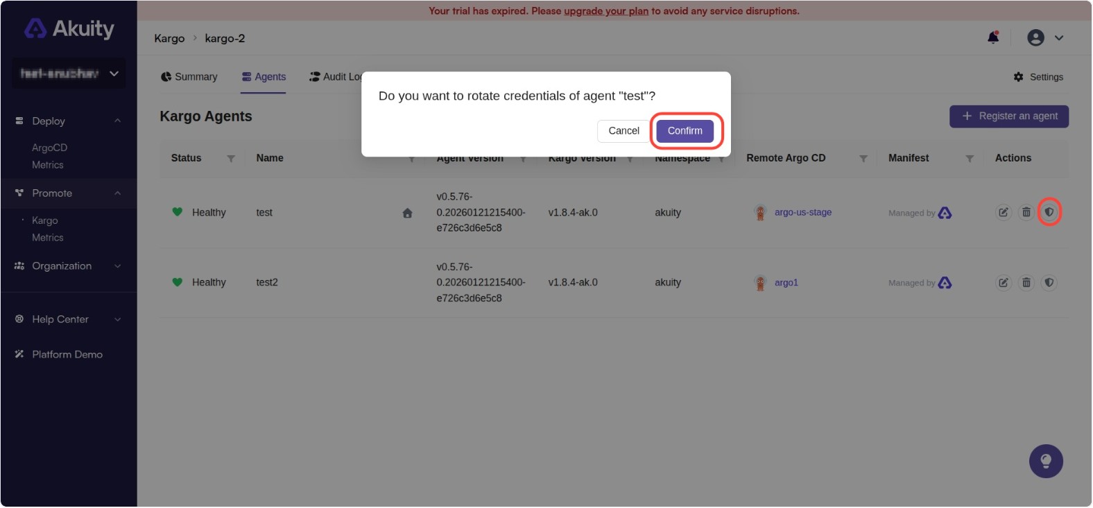 Rotate Agent Credentials