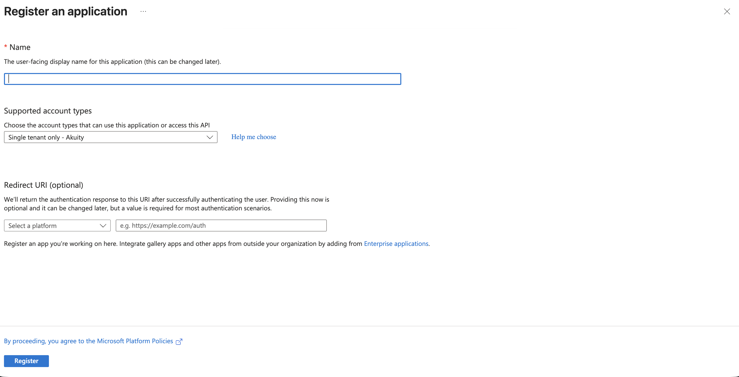 Registering the application in Azure Entra ID