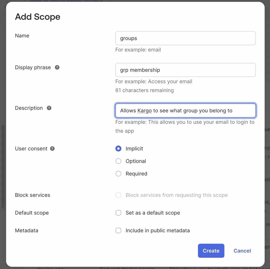 Creating the groups scope