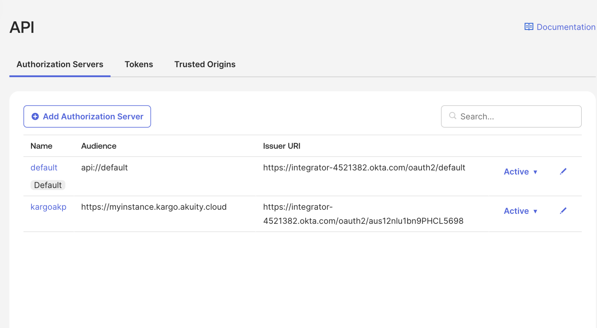 The Issuer URI of the custom Authorization Server