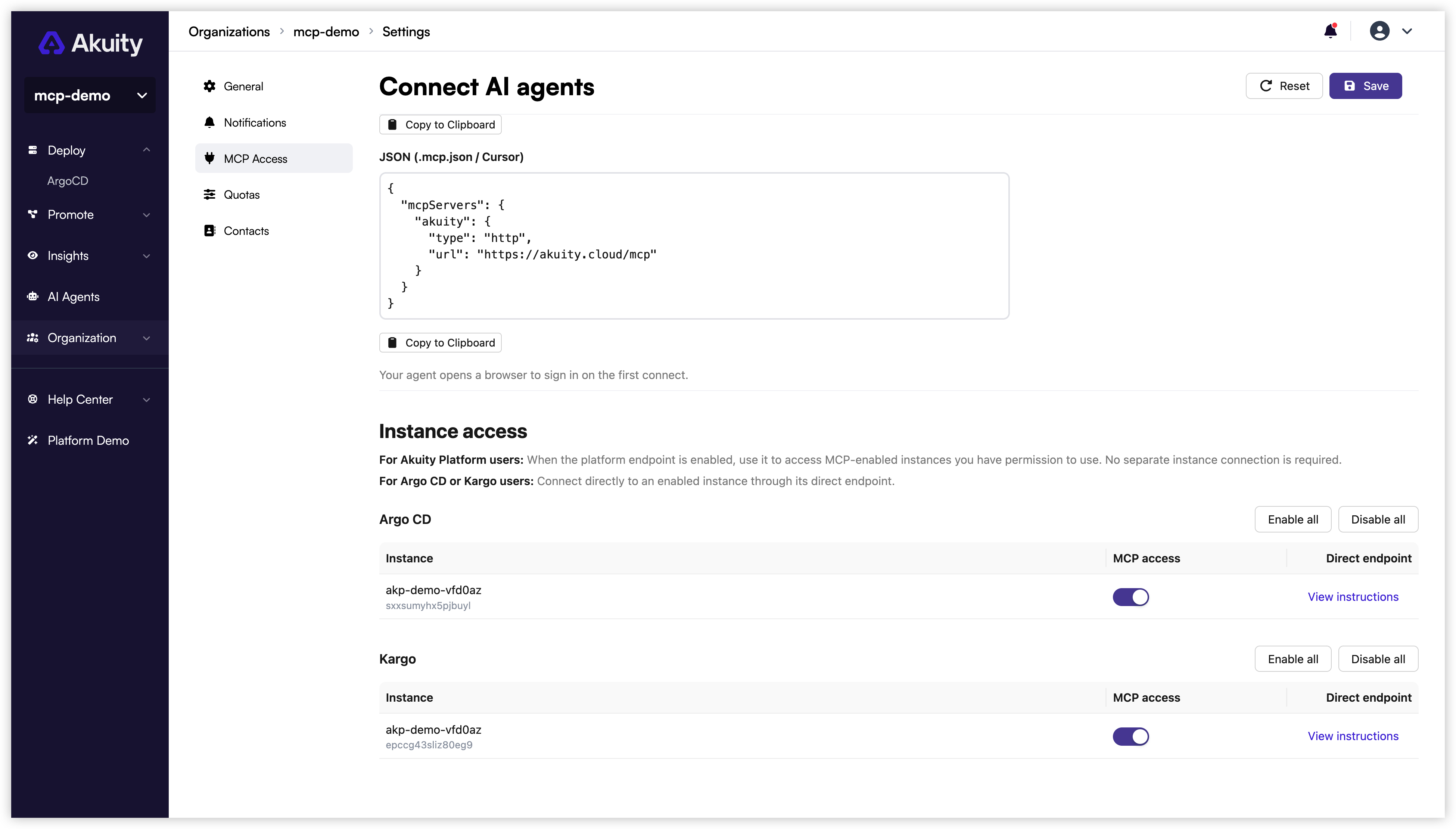 Instance access