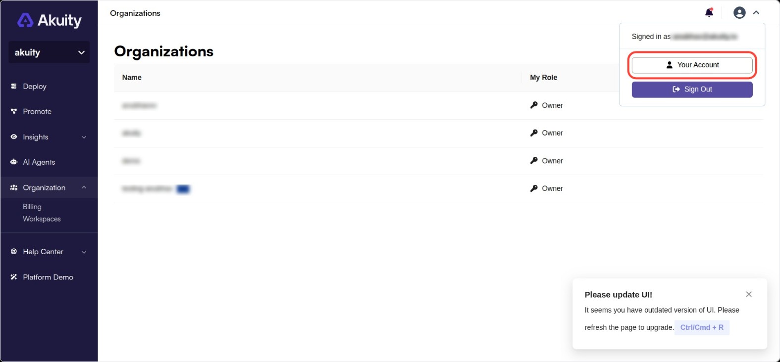 My Account Settings