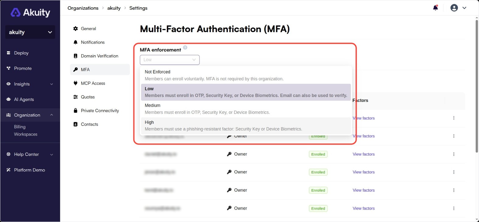 Enable MFA