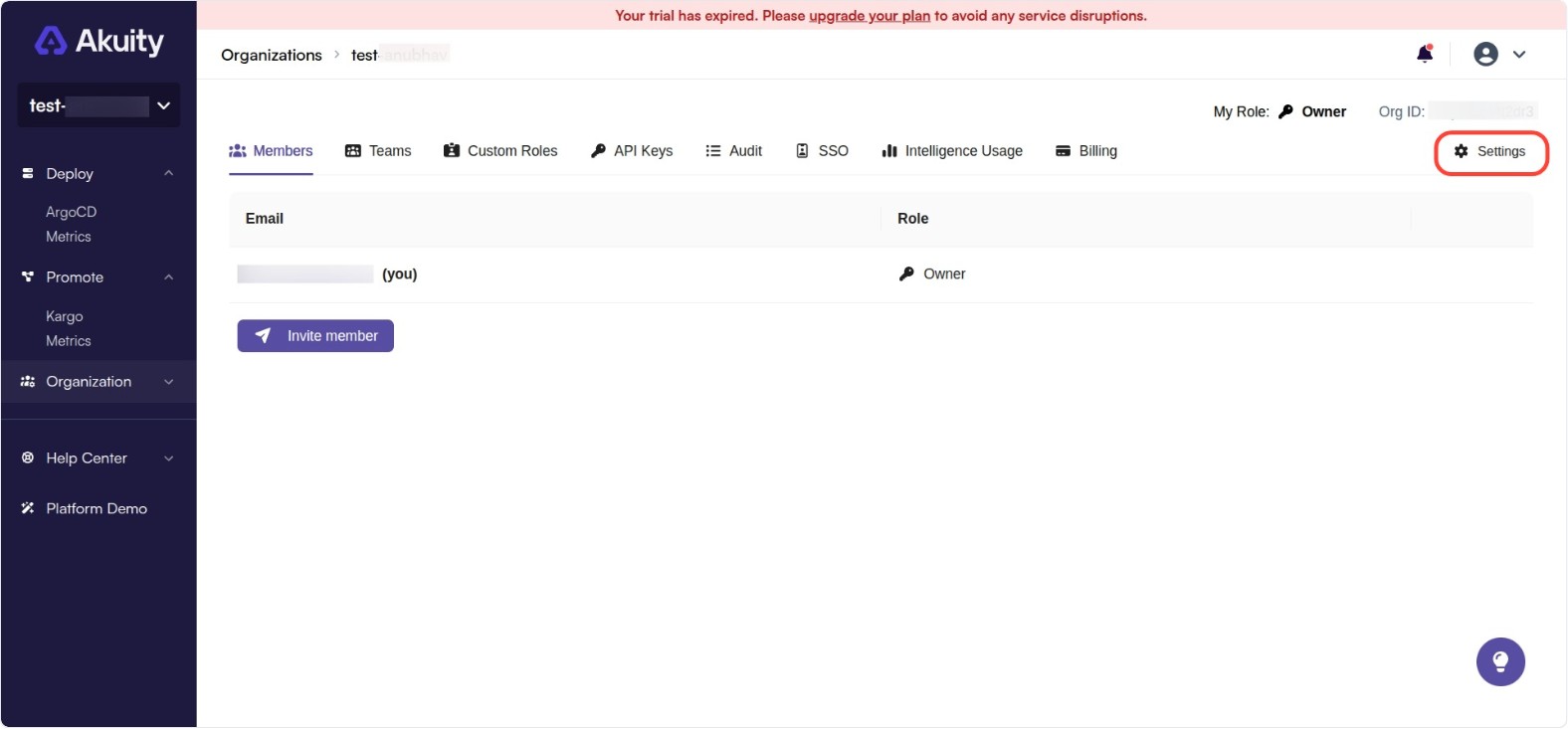 Organization Settings