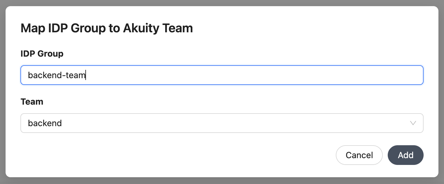 Add IDP Team Mapping