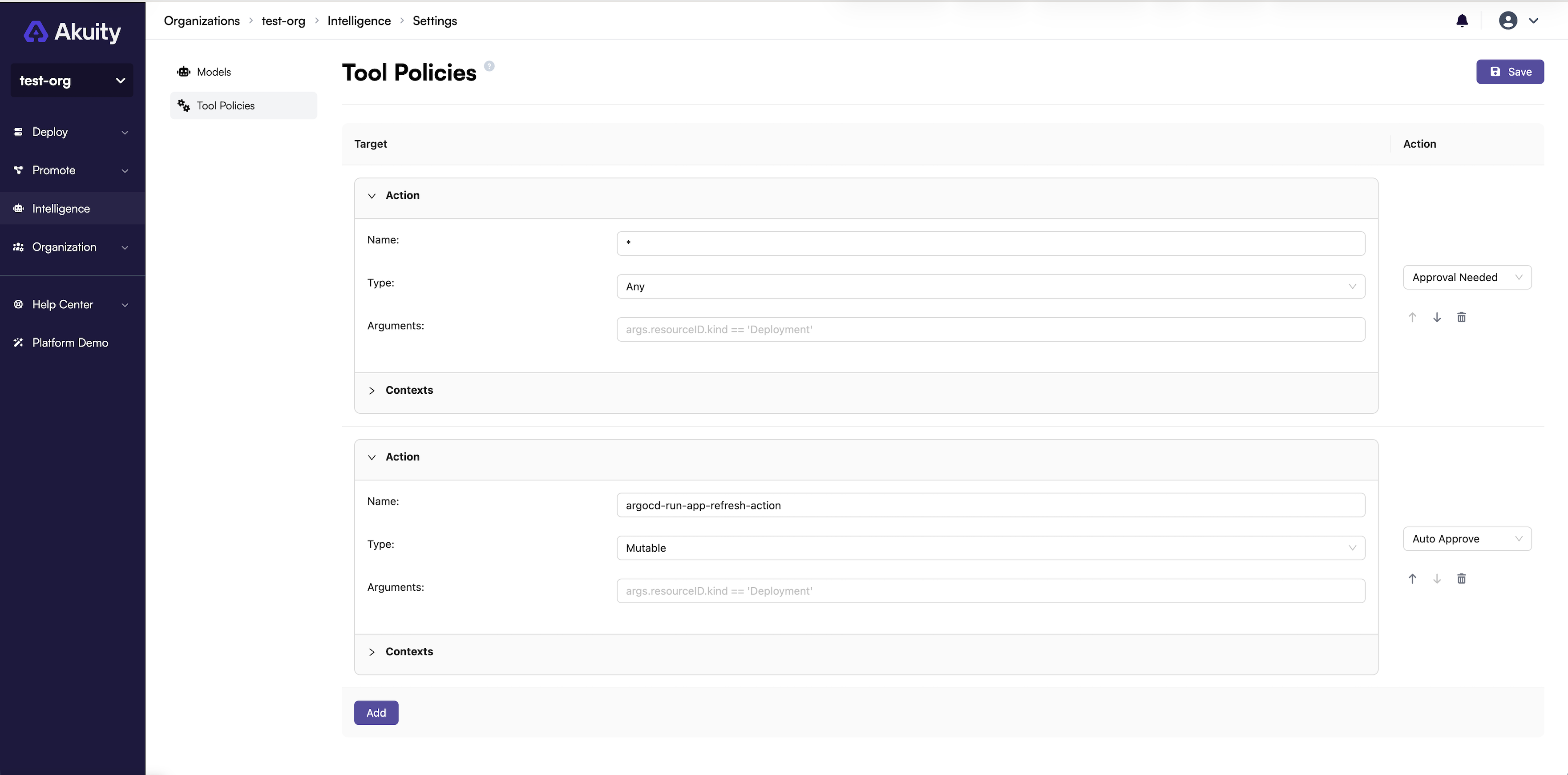 Multiple Tool Policies