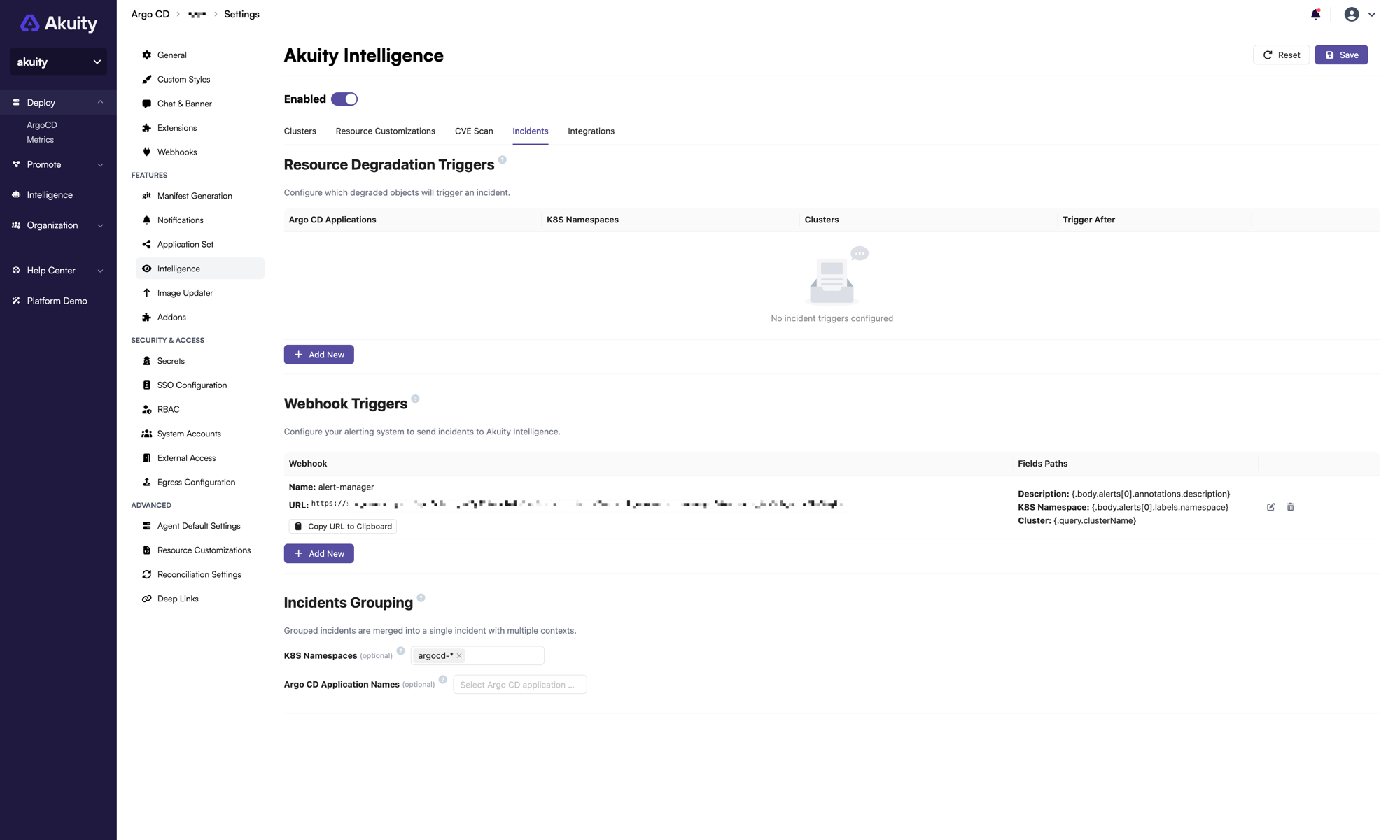Webhook triggers