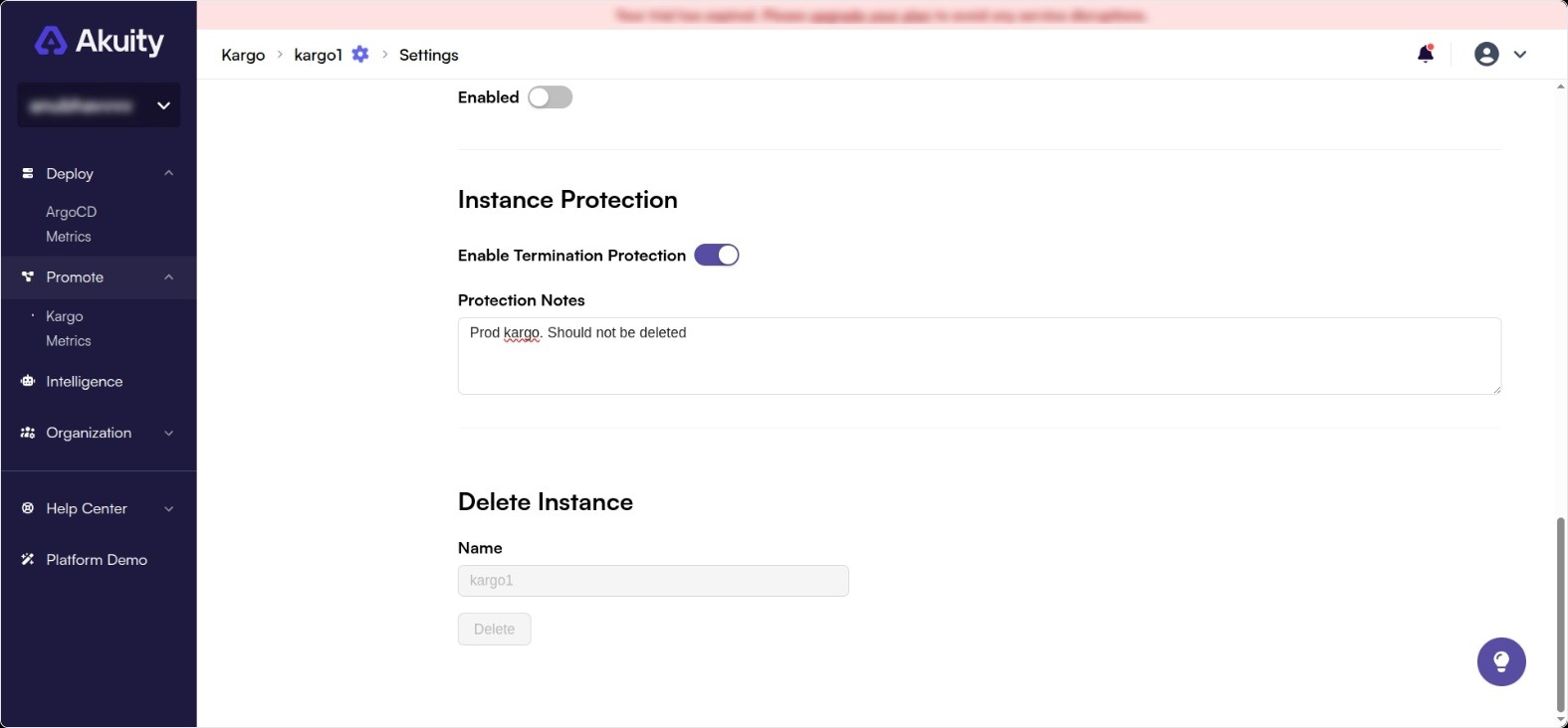Kargo Instance Termination Protection