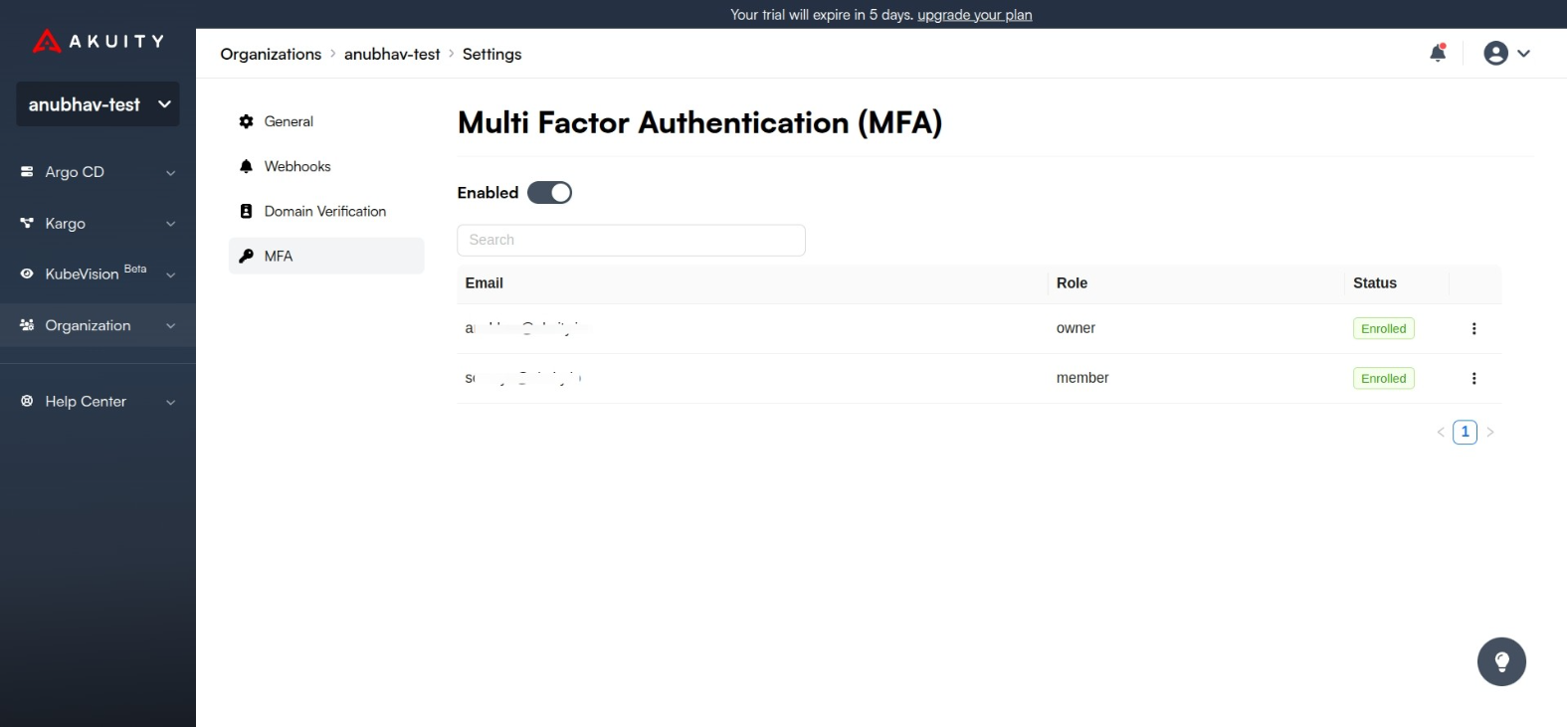 Manage MFA