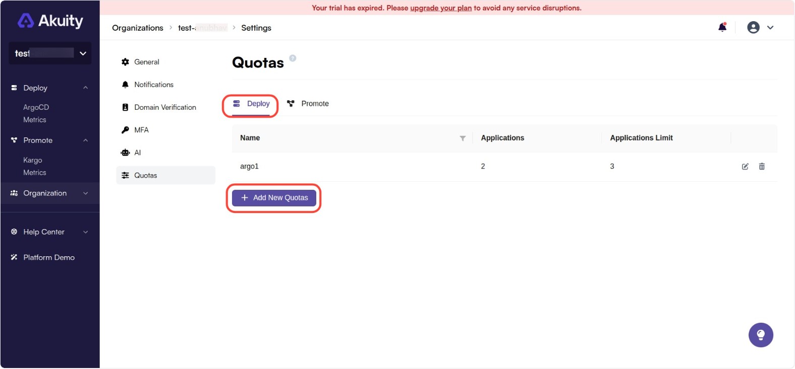 Add Quota